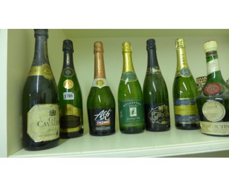 Six bottles including Champagne, Benedictines  and Sparkling wine 