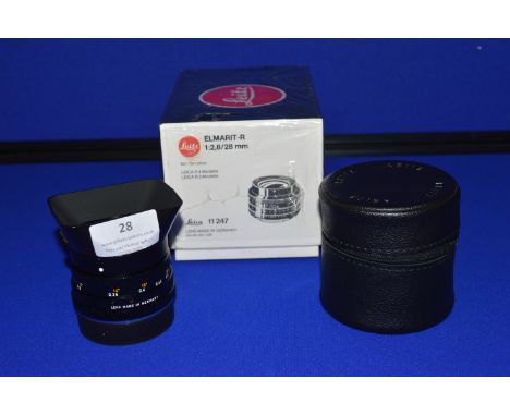 Leica Elmarit R 1:2.8/28 Lens for Leica R3 and R4 with Leather Case and Original Packaging