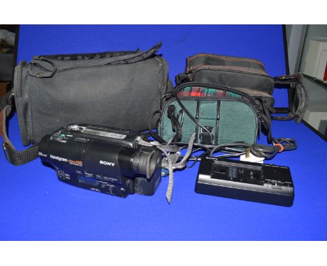 Sony Handy Cam Video Hi 8 Camcorder, Camera Bags, and Accessories