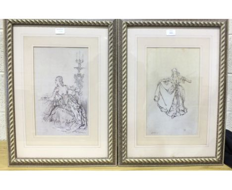 •After Sir William Russell Flint R.A, five limited-edition prints after drawings used to illustrate Pidansat de Mairoberts 'M