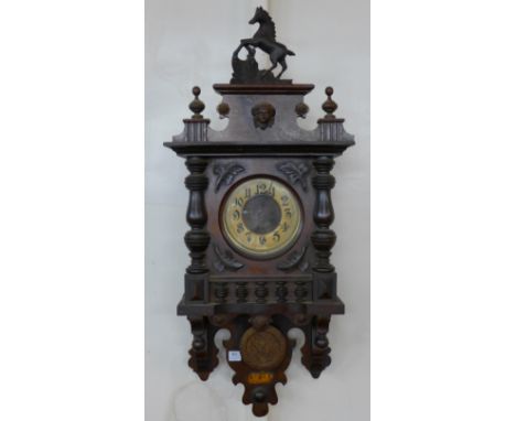 A 19th Century beech Vienna wall clock