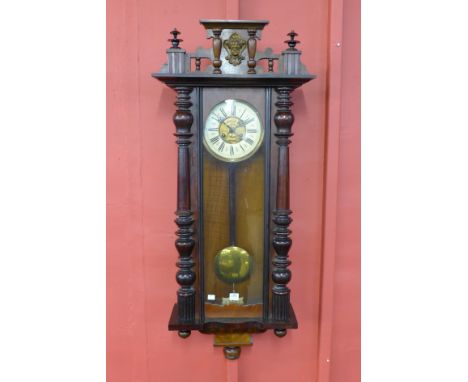 A 19th Century walnut Vienna wall clock