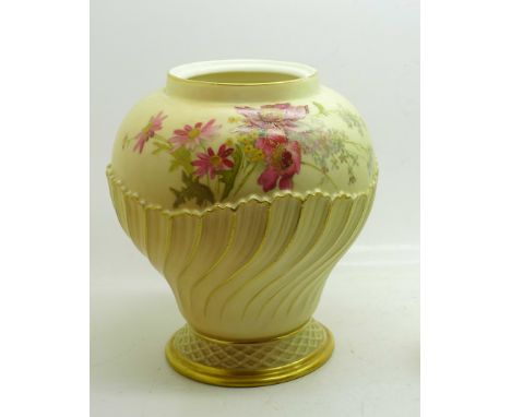 A Royal Worcester jar, lacking top, 16cm