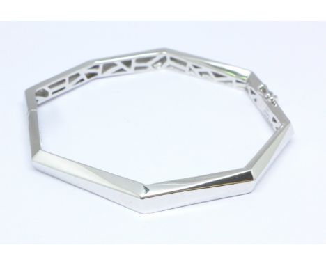 A Ronhami silver bangle, 36g, boxed