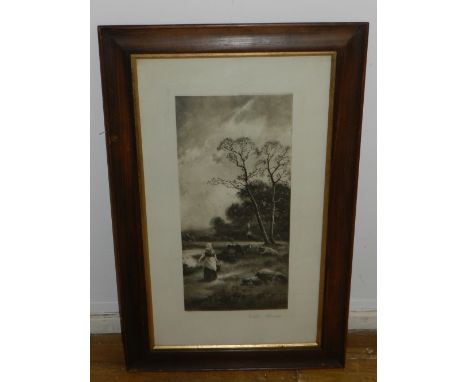 After J.W.Gozzard, a pair of bucolic print. H.50cm W.23cm 