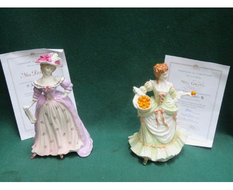 TWO COALPORT 'FEMME FATALES' GLAZED CERAMIC FIGURE- NEILL GWINN AND MRS FITZHERBERT 