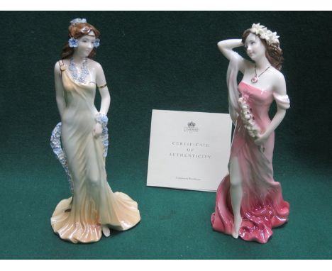 TWO COALPORT LIMITED EDITION GLAZED CERAMIC FIGURES- TOPAZ AND RUBY 