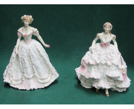 TWO ROYAL WORCESTER GLAZED CERAMIC FIGURES- SWEETEST VALENTINE AND ROYAL DEBUT 
