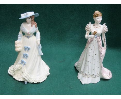 TWO COALPORT 'FEMME FATALES' GLAZED CERAMIC FIGURES- EMMA HAMILTON AND EMPRESS JOSEPHINE 