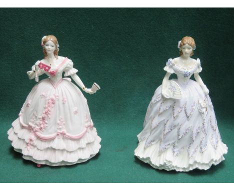 TWO ROYAL WORCESTER LIMITED EDITION GLAZED CERAMIC FIGURES- THE LAST WALTZ AND THE MASQUERADE BEGINS 