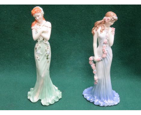 TWO COALPORT GLAZED CERAMIC FIGURES- SAPPHIRE AND EMERALD