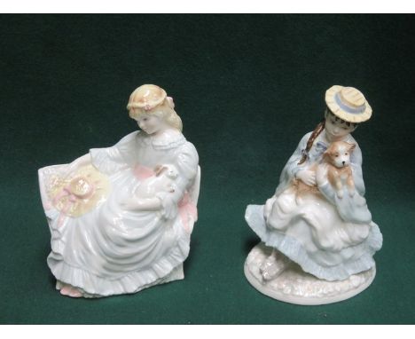 TWO COALPORT GLAZED CERAMIC FIGURES- SUMMER DAYDREAM AND BEST FRIENDS 