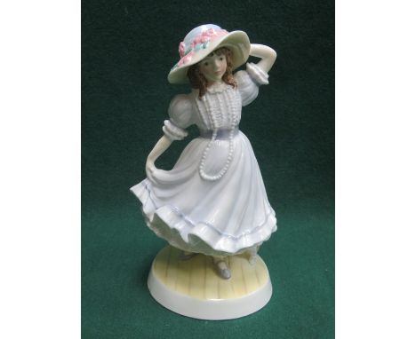 ROYAL WORCESTER GLAZED CERAMIC FIGURE- GRANDMA'S BONNET 