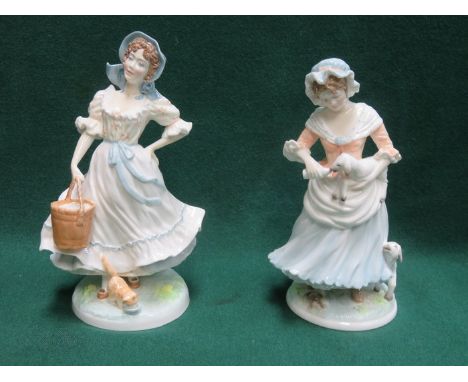 TWO ROYAL DOULTON GLAZED CERAMIC FIGURE- THE SHEPHERDESS AND THE MILK MAID 