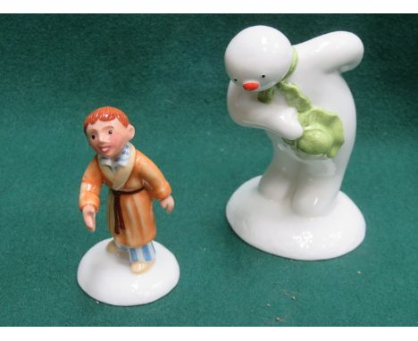 TWO ROYAL DOULTON LIMITED EDITION GLAZED CERAMIC FIGURES- THE SNOWMAN AND JAMES (BOXED)