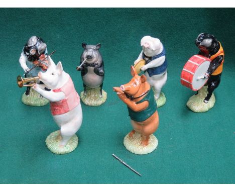 SIX VARIOUS BESWICK GLAZED CERAMIC PIGS 