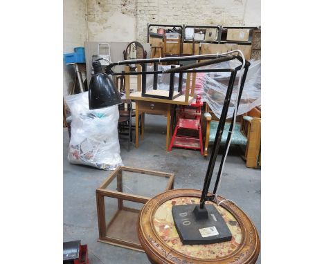 A VINTAGE ANGLEPOISE WORK BENCH LAMP IN BLACK