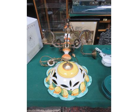 TWO CERAMIC CEILING LIGHTS 