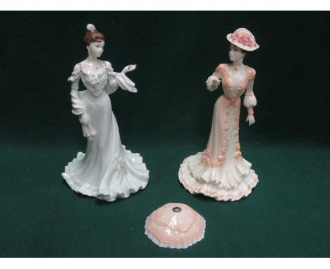 TWO COALPORT 'LA BELLE EPOQUE' GLAZED CERAMIC FIGURINES- SOPHIE AND CLEMENTINE (ONE AT FAULT)