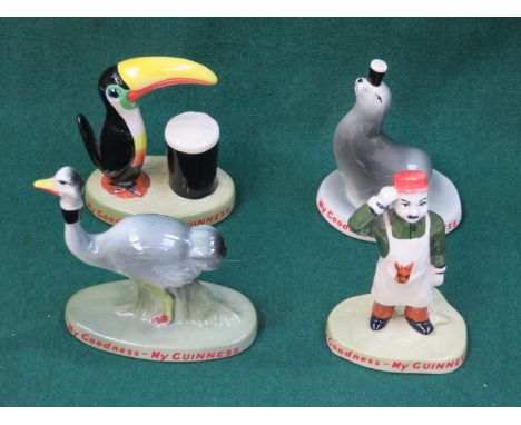 FOUR CARLTONWARE CERAMIC GUINNESS ADVERTISING FIGURES 