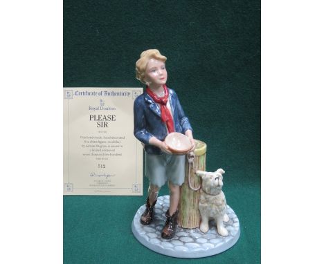 ROYAL DOULTON GLAZED CERAMIC FIGURE- PLEASE SIR, HN3302, COMES WITH CERTIFICATE OF AUTHENTICITY 
