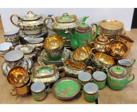 A quantity of mixed ceramics to include Japanese green and gilt-heightened tea service, various 20th century Japanese vases, 