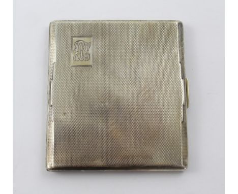 A silver engine-turned 1930s cigarette case, approx 4ozt.