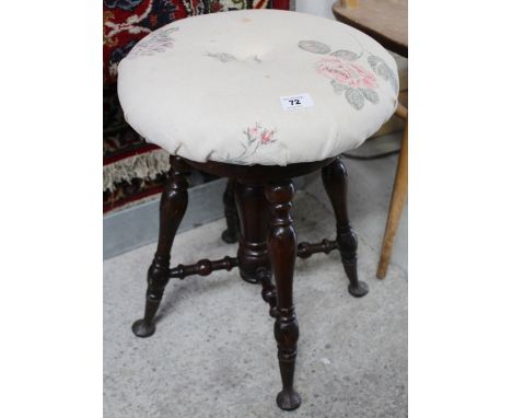 A Thomas Ogden &amp; Co metamorphic piano stool, on turned supports.