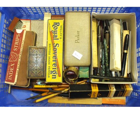 Various vintage pens, propelling pencils, advertising pencils and miscellaneous items.