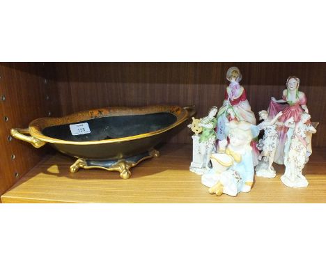 A Carltonware rectangular two-handled shallow dish decorated in the Moonlight Cameo design, 33 x 19.5cm, (showing signs of we