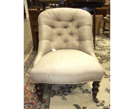 A pair of Georgian dining chairs, a rush-seated rustic chair, a button-back nursing chair and others.