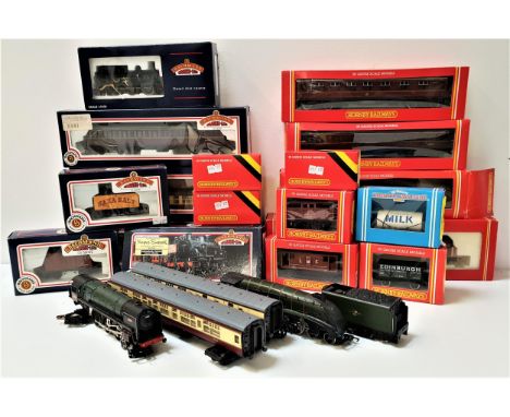 LARGE SELECTION OF HORNBY TRAINSOO gauge, including an LMS locomotive, LMS composite coach, LMS brake 3rd coach, Class 56 EWS