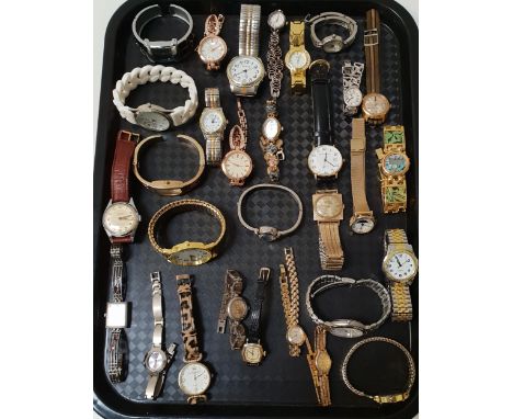 SELECTION OF LADIES AND GENTLEMEN'S WRISTWATCHESincluding vintage examples, makes include Timex, Rotary, Philip Mercier, Marc