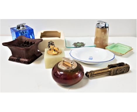 SELECTION OF SMOKING REQUISITESincluding a Ronson bakelite safety ashtray, glass ashtray, Ballantines Scotch Whisky ashtray, 