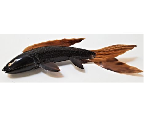 VIETNAMESE KOI CARPdetailed model in carved horn, 25.5cm long 