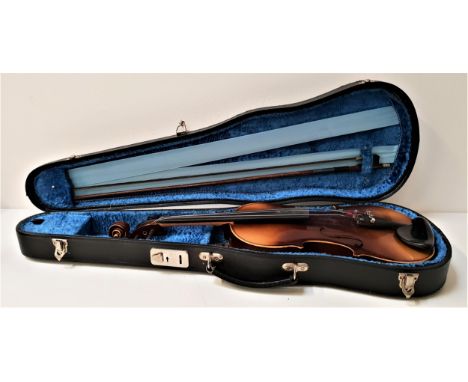 TATRA BY ROSETTI VIOLINwith a paper label to the interior 'Stradivarius Model', with a 13"/33cm back, a bow marked Czechoslov