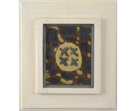 *Adrian Daintrey (1902-1988)4 crossesoil on a cigar box lid17 x 13.5cmProvenance: From the artist's estate.*Artist's Resale R