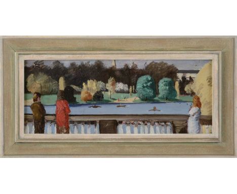 *Adrian Daintrey (1902-1988)The Serpentineoil on canvas board20 x 50cmProvenance: From the artist's estate.*Artist's Resale R