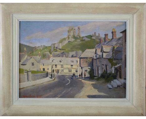 *Stephen Bone (1904-1958)'Corfe Castle, Waiting for the Bus'signed and dated 'Stephen Bone 1948' l.l., signed and inscribed a