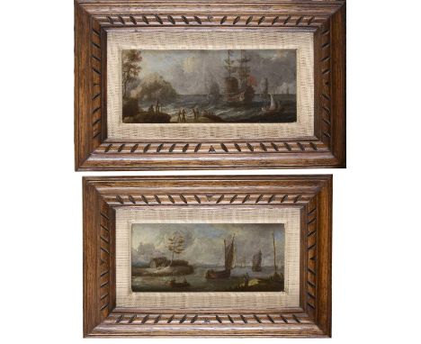 Manner of Bonaventura PeetersUnloading the catch;Boats along the coastoil on board7.5 x 17.5cm and 7 x 15.5cm (2)Condition re
