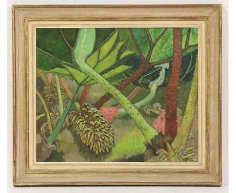 *Nancy Sharp (1909-2001)Gunnera, c.1960inscribed on a label verso, oil on canvas51 x 61cm*Artist's Resale Right may apply to 