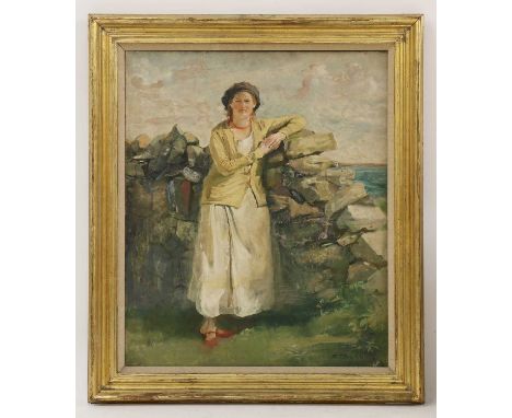 *Rodney Joseph Burn RA (1899-1984)'The Artist's Wife'signed 'R J BURN' l.r., oil on canvas76.5 x 63.5cmProvenance: New Englis