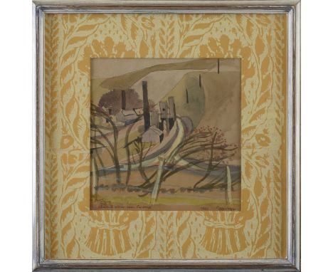 *Peggy Angus (1904-1993)Cement works near Furlongssigned, inscribed and dated 1945, pencil and watercolour22.5 x 22cmMounted 