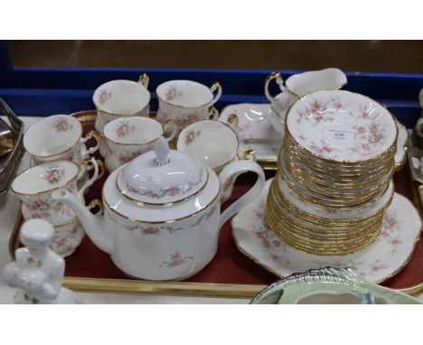 TRAY WITH QUANTITY PARAGON VICTORIANA ROSE TEA WARE     