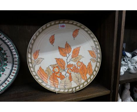 A large Crown Ducal charger, by Charlotte Rhead, 36.5cm diameter.&nbsp; &nbsp; 