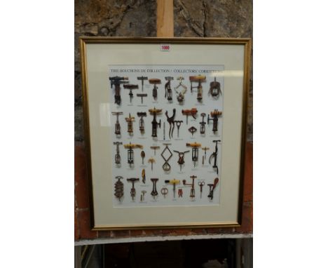 A colour print of 'Collectors' Corkscrews',&nbsp;49 x 38cm. 