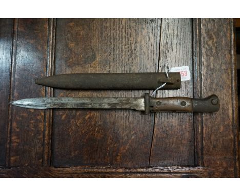 A German M1884/98 bayonet and steel scabbard,&nbsp;with&nbsp;indistinct Solingen maker's mark. 