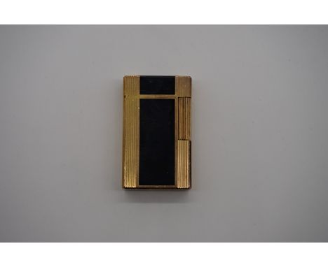 A Dupont 'Ligne 1' Chinese black lacquer lighter,&nbsp;5.8cm high. 
