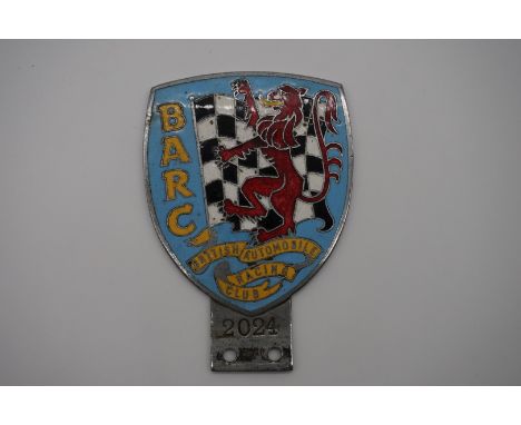 Automobilia:&nbsp;a 'British Automobile Racing Club' enamel car radiator badge, No.2024. 