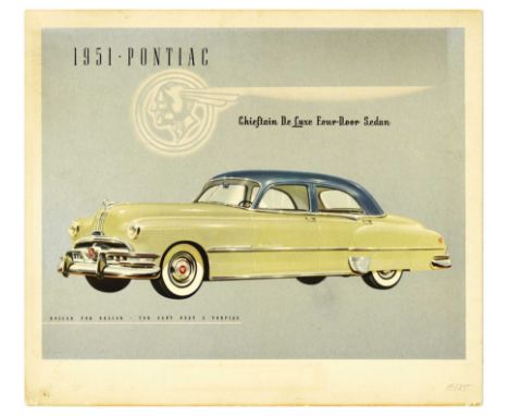 Original vintage advertising poster for Pontiac - Chieftain De Luxe Four-Door Sedan - Dollar for Dollar - You Can't Beat a Po